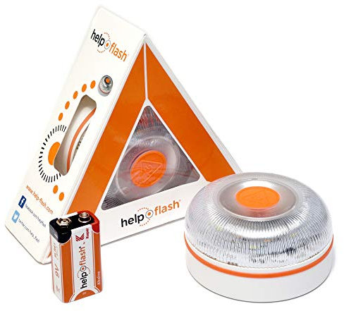 Help Flash 2.0 - Luz de Emergencia no conectada - Señal V16 para Coche y moto - Homologada para turismos hasta 2026 - Señalización Inmediata en Caso de Emergencia