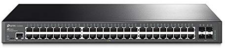 TP-Link Jetstream 48-PorT-GigabiT-L2-ManageD-Switch Mit 4 SfP-Slots, Managed, L2, Gigabit Ethernet (10/100/1000), RacK-Einbau, 1u