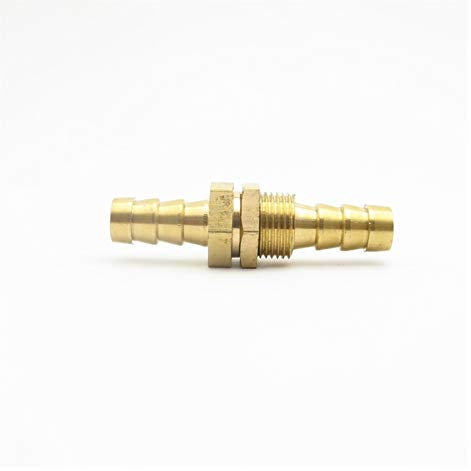 Geeyu ZHaonan- Messingschlauch, Schlauchkupplung Bulkhead Messing Barbed Rohr Rohrfitting 4mm 6mm 8mm 10mm 12mm 14mm 16mm 19mm 25mm, Wasserschlaucharmaturen (Size : 10mm OD)