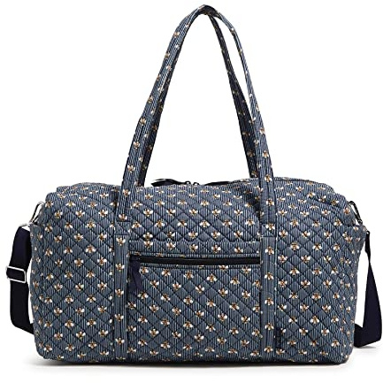 Vera Bradley Damen Große Reisetasche, Bees Navy-Recycelte Baumwolle