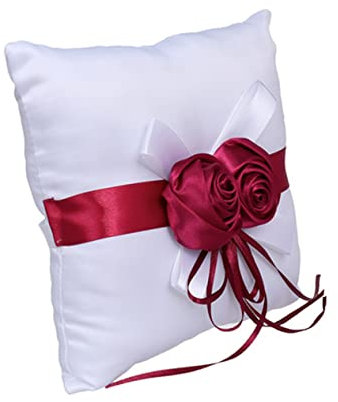Warmhm Elegante Brautaccessoires - Burgunder Hochzeitskissen Dekokissen Zur Hochzeit