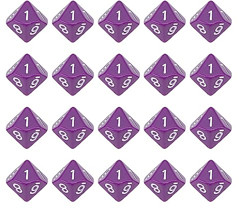 20 Dadi Dadi Numerici in Plastica a 10 Facce Decorazione Domestica Ornamento Accessorio di Gioco per Feste, per Giochi da Tavolo (Viola)