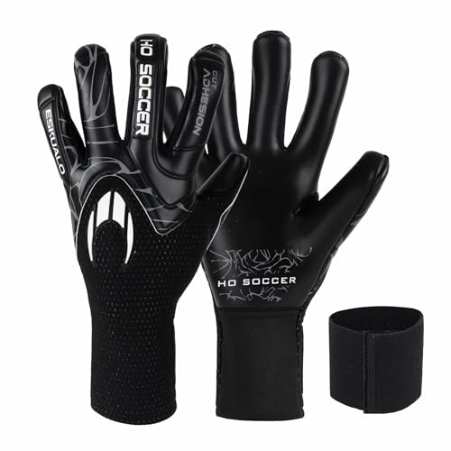 HO Soccer ESKUALO Blackout målvaktshandskar, unisex barn, svart 6