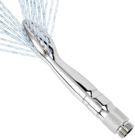 SXOVO Analdusche für Analverkehr Podusche für Frau Mann - Intimdusche Wochenbett Einlauf für Erwachsene Darmreinigung, Analdusche für Duschkopf Geeignet zur Masturbator Reinigung (Metall, Silber)