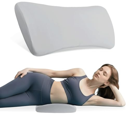 Ecofocet Almohada de Apoyo Lumbar para Dormir, Almohada Lumbar de Espuma viscoelástica, Cojin Lumbar para Cama y Silla, Almohada Lumbar Ergonómico, Apoyo Ortopédico para la Cintura la Espalda (Gris)