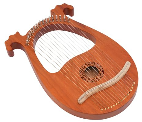 Mahagoni Veeh Harfe, 16 Saiten mit Stimmwirbeln, antiker Stil, tragbare Harfe Instrument, Musikinstrument für Musikliebhaber, Anfänger
