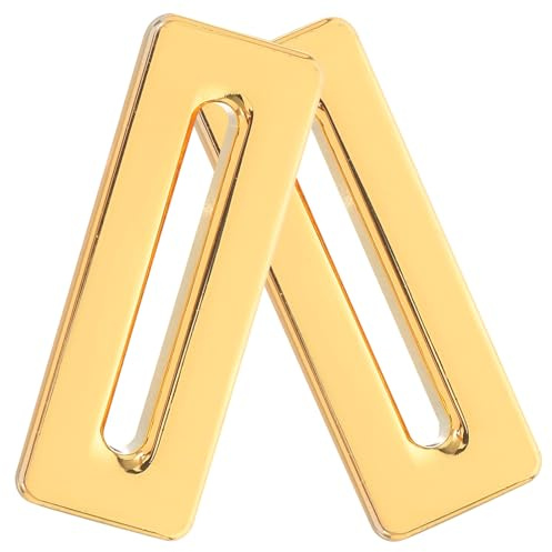 Artibetter Anillos de Desbordamiento para Lavabo 2 Piezas, Aleación de Zinc Cromada, Diseño Rectangular Dorado, Inserto Compatible para Fregaderos de Cocina y Baño, Accesorio Funcional