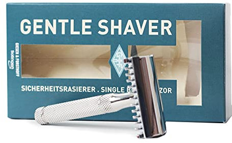 G&F - Gentle Shaver Rasierhobel, Edelstahl, offener Kamm