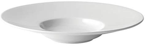 Utopia Z06003-00000-B01006 Anton Black Mira Pastateller mit breitem Rand, 28 cm, Weiß, 6 Stück