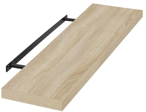 EUGAD Wandregal Wandboard Buchregal Hängeregal DVD CD Regal Holz Board 100cm Sonoma Eiche 0041QJ
