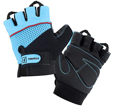 TAVIALO Fitnesshandschuhe, Trainingshandschuhe für Damen, Größen S (13-16 cm) und M (16-19 cm), unterschiedliche Farben, doppelt verstärkte Handinnenfläche m. Leder, ideal für Kraftsport und Fitness