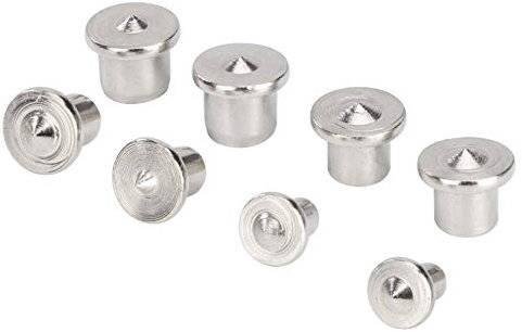 QIMEI-SHOP Pointe de Centrage Outil de Centrage Goujon Cheville Bois D'Alignement 6/8/10/12 mm pour Perçage à Installations Meubles Solide Argenté Acier au Carbone 8 Pièces