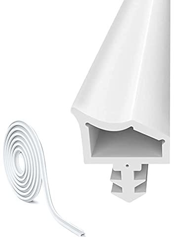 Joint de Porte Caoutchouc Contre 10M, EUBSWA Bruit et la Poussière Joint de Porte, Largeur de Rainure 4mm Profondeur Rainure 7mm Pliage Rainure 12mm (Blanc)