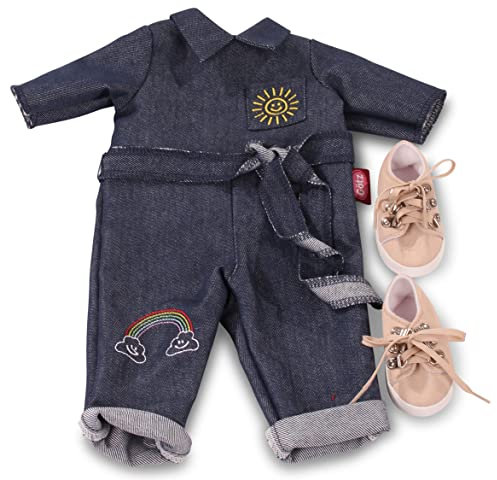 Götz 3403334 Kombination Jumpsuit Sunny - Puppenbekleidung Gr. XL - 4-teiliges Bekleidungs- und Zubehörset für Stehpuppen 45-50 cm