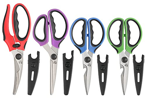 Cangshan 1026726 4-Piece Heavy Duty Shears Set with Guards, Multi-Color