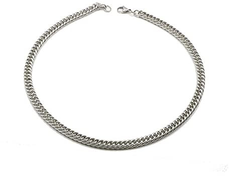 Stfery Kette Silber 50CM, Kette Geschenk Freundin Edelstahlhalskette 5MM Weizenkette Modeschmuck Herren Damen