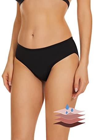Leovqn Perioden Bikinihosen UPF 50+ Wasserdicht Badeshorts Lichtfluss Perioden Bademode für Damen Mädchen Teens