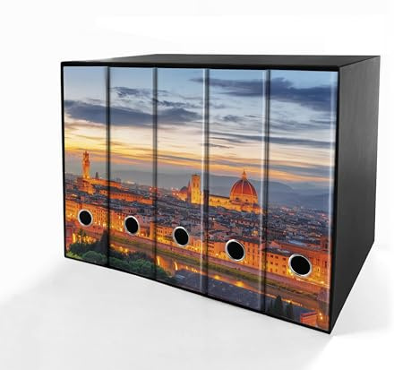Set da 5 raccoglitori ad anelli FIRENZE - Faldoni SHAREPRINTING (H31 con 4 anelli)