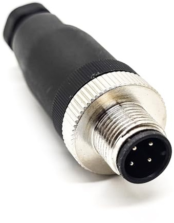 Elecbee M12 4 polig Stecker, A Code Sensorkabelstecker Gewindesicherung M12 Aviation Stecker Rundsteckverbinder IP67 Wasserdicht Industrieller Rundstecker für den Außenbereich (männlicher)