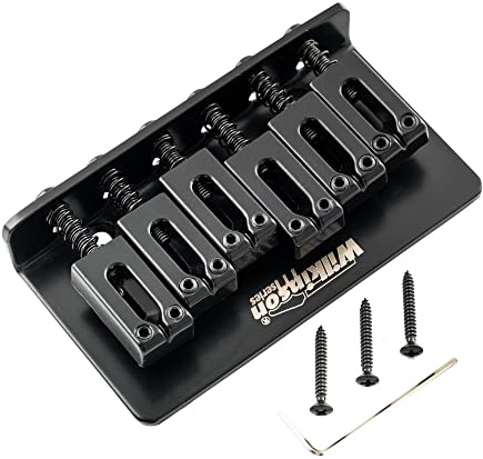 Wilkinson M Series 52.5mm (2-1/16 inch) Modern Style Hardtail Fixed Bridge Non-Tremolo Bridge for Strat Tele Style Electric Guitar, Black