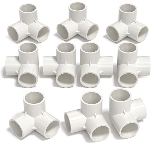 Bwintech 10 Pcs 25MM (3/4) 3 Way Cubic Tee Slip Connector PVC-U Fitting Elbow Coupling Connector Garden Water Pipe Connection