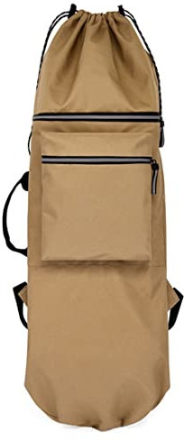 NATHA Doppel Wippe Skateboard Rucksack Land Surfboard Tasche Longboard Tasche Skateboard Tragbare Tasche ZubehöR,Khaki S