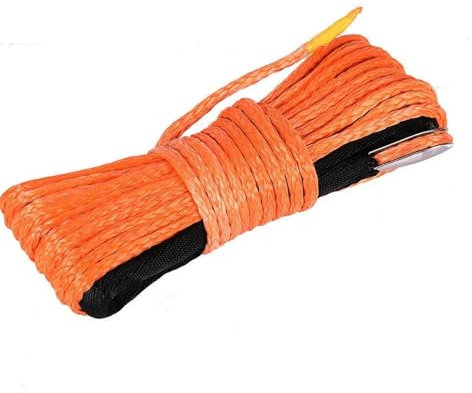 TIYGHI Abschleppseil 15 m Windenkabel, Abschleppseil, Auto-Abschleppgurt, Anhängerseil mit Haken for ATV, Off-Road-Zubehör, 7700 lbs, 3,5 t (Color : Orange)