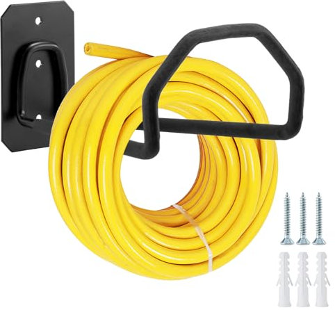 Sinoer Supporto per tubo da giardino in metallo, montaggio a parete, supporto per tubo dell'acqua da giardino, 1 pezzo