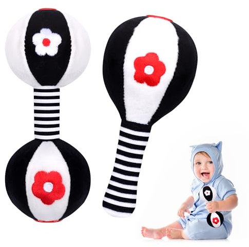 Venditer Baby Rassel 0-6 Monate, Rassel Baby, Babyspielzeug 0-6 Monate, Greifling zum Rasseln, Baby Rasseln Spielzeug Rassel Baby Plüschtiere Entwicklungs-Spielzeug für 0-12 Monate Kleinkinder