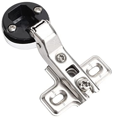 Práctico tornillo de copa de 26 mm para muebles, armario, gabinete de vino, bisagra de puerta de cristal, superposición completa, acero laminado en frío, brazo curvado mediano