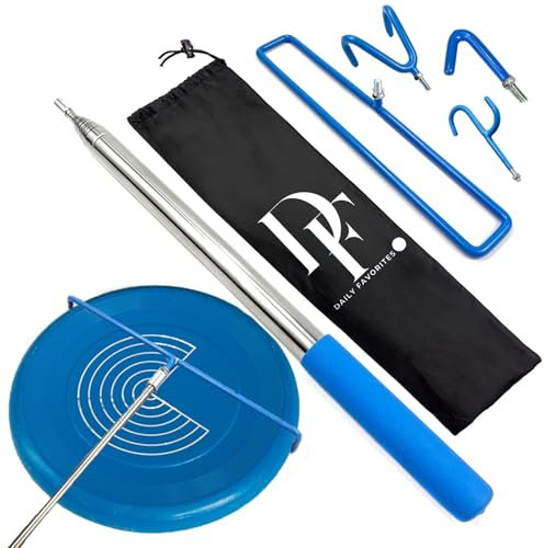 Daily Favorites DF XL Disc Golf Retriever Pole 16 pies – Caña de golf de disco telescópica – Disco recuperador de disco de golf – Poste de recuperación de disco con marco de acero inoxidable duradero