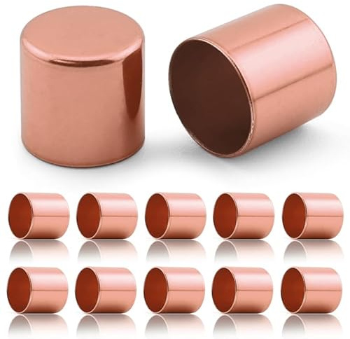 Ganzoo Metall-Endkappen rosegold 10er Set, für 8 mm PPM Seil und Kordel, Kordelende als sauberer Abschluss, offene Kappen zum Verkleben mit Schmuckkleber, Maße Innen 9,8 mm Außen 10,1 mm Höhe 9,8 mm