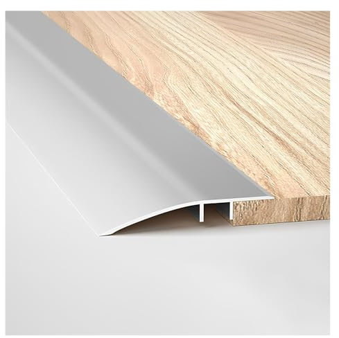 Übergangsleiste Höhenausgleich | Abschluss Anpassungsprofil | Parkett Ausgleichsprofil | 1Stück Abschlussprofil | Rutschfester Schwelle Rampe Reducer | Eloxierte Aluminium Abdeckleisten(Silver,5.2*270