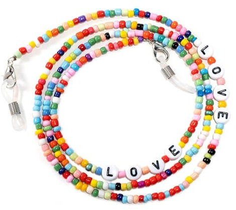 AAIXXIZAO Brillenkette Maskenkette Farbige Perlenkette Damen Personalisierte Und Minimalistische Brillenkette Seil Bunt