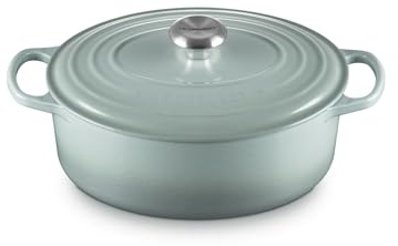 Le Creuset Cocotte en Fonte Émaillée Signature avec Couvercle, 29 cm, Ovale, 4.7 L, 4.675 kg, Sea Salt, 21178297174430