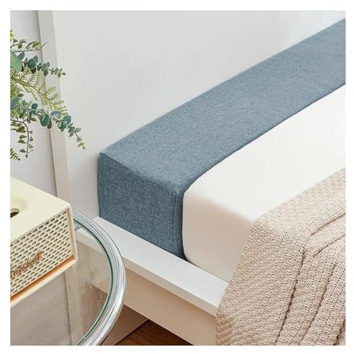 Bettmatratzenfüller, Kopfteilkissen, Lückenfüller, Wandverlängerung, Matratzenkeil, um die Lücke zwischen Kopfteil oder Wand zu füllen, mit abnehmbarem Bezug (Beige, 90 x 10 x 10 cm)