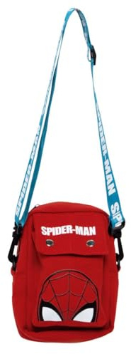 Marvel Spider Man Tasche Jungen, Umhängetasche im Klassischen Design, Verstellbare Tasche, Geschenk für Kinder und Jugendliche