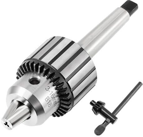 MACHALLY Super Heavy Duty 5/8 (16mm) Drill Chuck with K32 Key and MT2 Shank | Forged Steel Construction | Morse Taper Arbor Tang | Model B18-MTA2