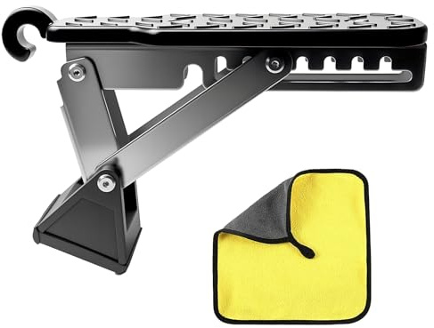 PORFOYO Auto Türstufe, Auto Pedal Türstufe, Klappbarer Auto Türpedal Trittbretter mit Pufferkissen, 250kg Tragfähigkeit, Universal Doorstep Passt die Fahrzeug mit Den U Türfallen SUV, RV, LKW, Jeep
