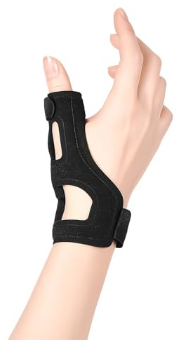JRILUO Supporto Pollice con Cinturino Regolabile, Polsiera Traspirante con Stecca in Alluminio Integrata, Tutore Pollice Mano Destra Sinistra, Protezione Comfort per Uso Quotidiano, Sport e Lavoro