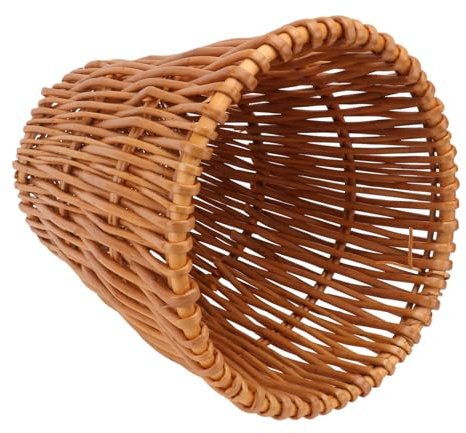 VILLFUL Poubelle En Osier Tressé Naturel, 25 Cm De Diamètre x 28 Cm De Hauteur, Panier à Déchets Léger Et Polyvalent Pour Salle De Bain, Corbeille à Papier Écologique, Rangement Pratique Et Décoratif
