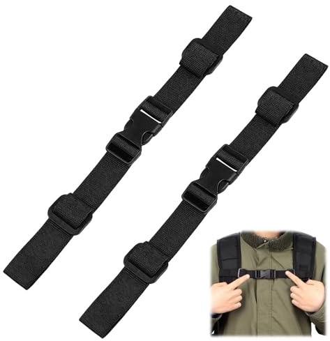 Wefaly 2 Stück Verstellbarer Brustgurt Rucksack, Rucksackriemen Kinder aus Nylon mit Schnellverschluss rutschfest Strapazierfähiger Brustgurt für Jogging Wandern Reisen Klettern Gurtband