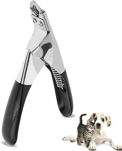 Dog Nails Clippers, Stainless Steel Cat Claw Trimmer Cutter, Cat Nail Clippers with Safety Guard for Kitten Puppy Guinea Pig Rabbit or Other Small Animals (Black)