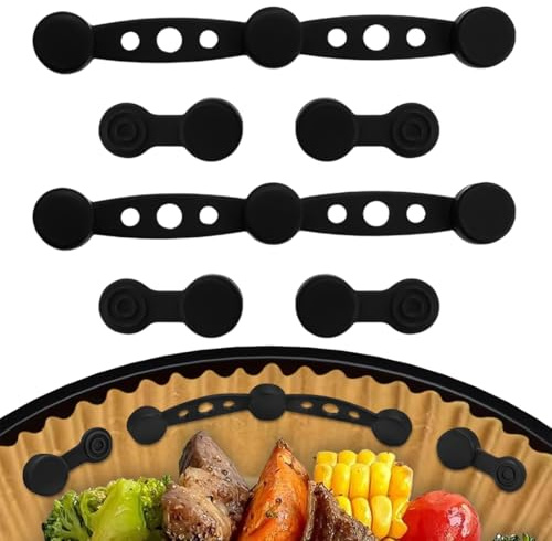 THQAE Lot de 6 Boucles Magnétiques en Silicone pour Friteuse à Air, Aimants pour Friteuse à Air, Anti-Dérapants et Porte-Papier Parchemin, Convient pour la Cuisson et la Pâtisserie