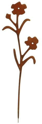 UNUS Spina a forma di fiore in metallo, altezza 106 cm, decorazione da giardino in ruggine per aiuole, fiori e piante