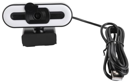 AKLOSIPY 4K USB-webbkamera, 5 Miljoner Pixlar, Brusreducerande Mikrofon, Inbyggt Ljus för Videokonferens, Livestreaming, Onlineundervisning