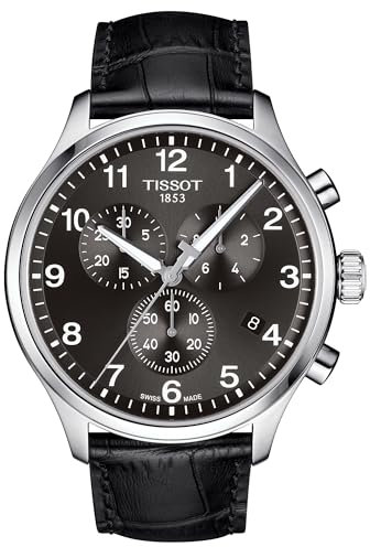 Tissot Mens Chrono XL Stainless Steel Casual Watch Black T1166171605700, Black, Chronograph