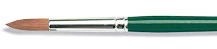 KREUL 722904 - Universalpinsel Ponyhaar Synthetics, für Stoffmalfarben, Acryl-und Plakatfarbe, Glas-und Porzellanfarbe, Formstabilität, gutes Malverhalten, rund, Größe 4