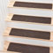 MBIGM 15 Tappetini per Scale (20 x 76 cm) Tappetino Antiscivolo di Sicurezza Runner Interno Antiscivolo per Bambini, Anziani e Animali Domestici con Adesivo Riutilizzabile, Marrone