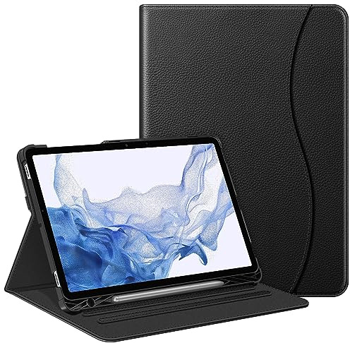 Fintie Hülle für Samsung Galaxy Tab S8 11 Zoll 2022 / Tab S7 11 Zoll 2020, Multi-Winkel Betrachtung Folio Schutzhülle mit S Pen Halter Dokumentschlitze Auto Schlaf/Wach, Schwarz